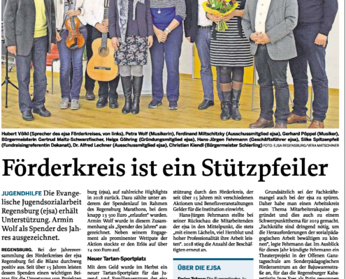 Abbildung eines Zeitungsartikels zur ejsa Regensburg